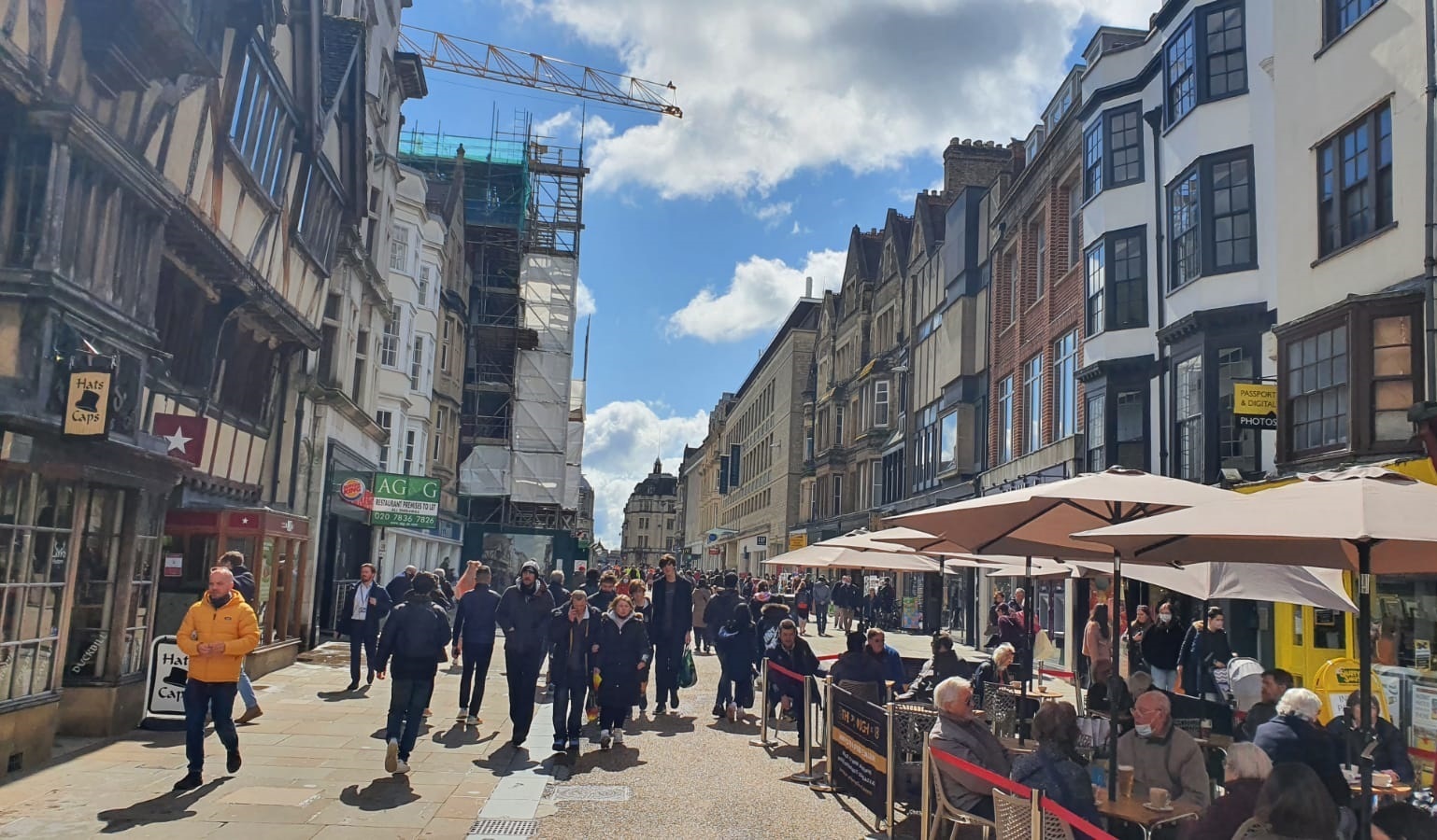 Cornmarket Street as shops reopened on Monday, April 12, 2021