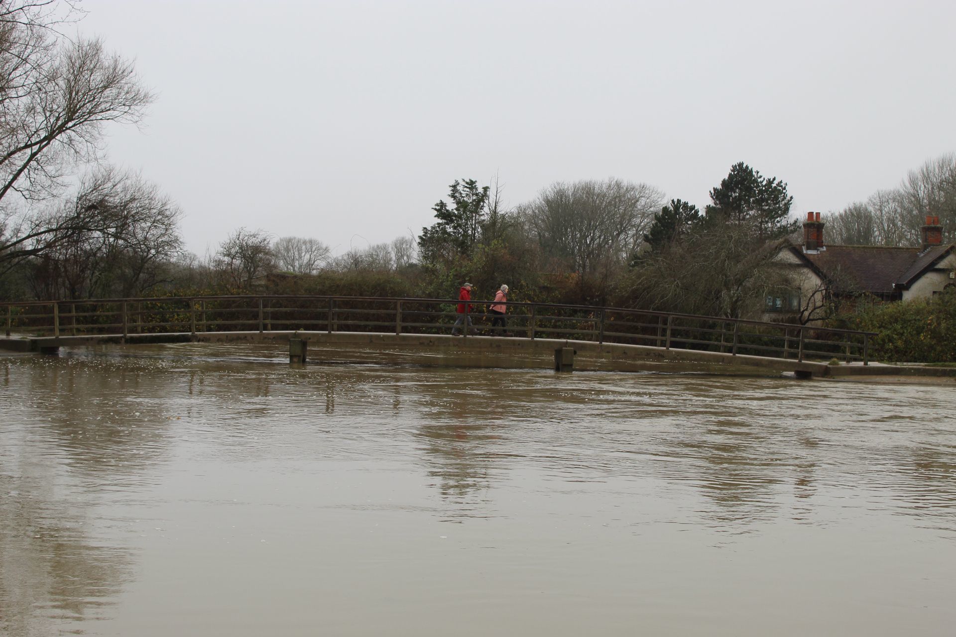 Walkers in Port Meadow, Oxford, on Boxing Day, 2021