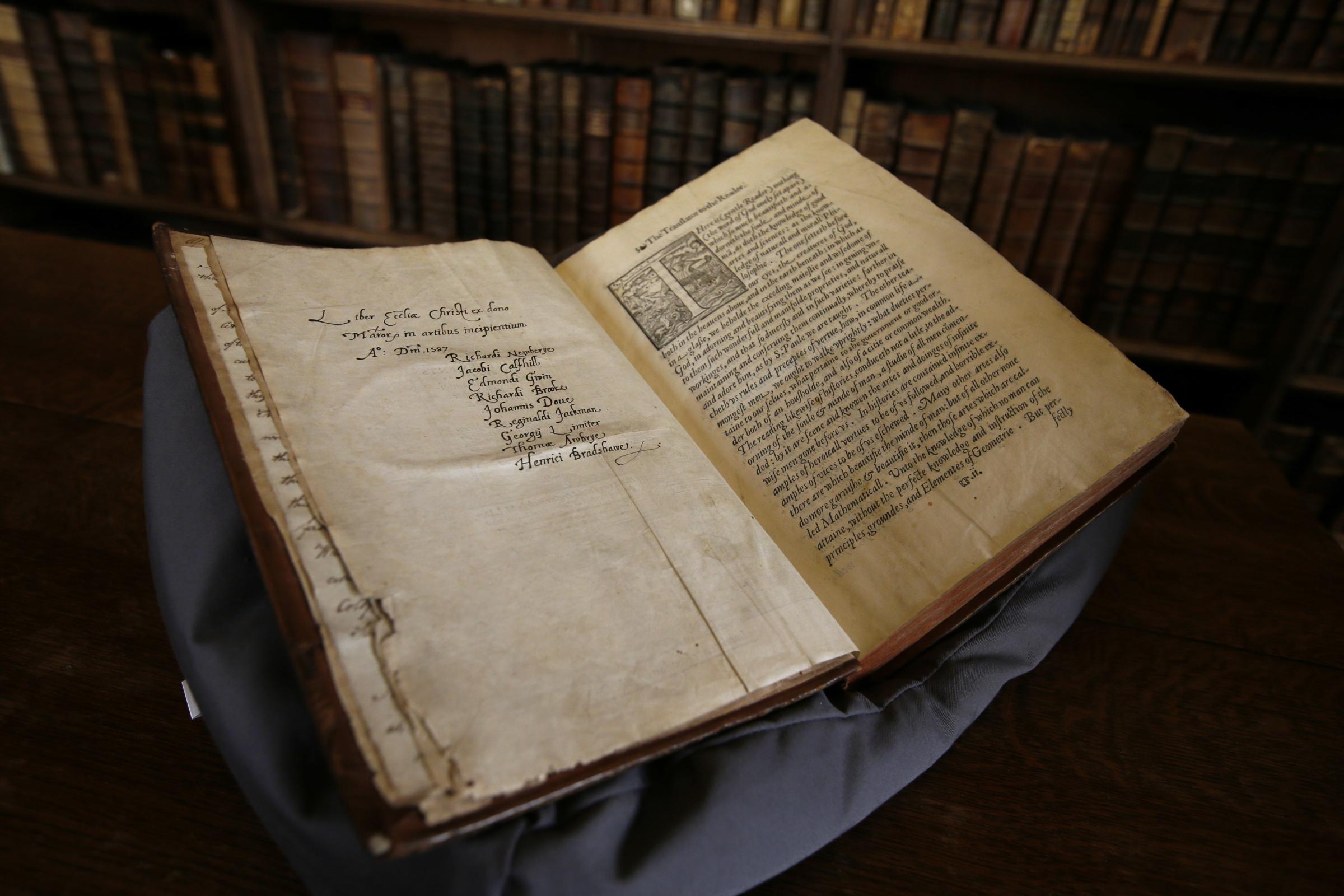 Ancient book re-found and returned to the Library at Christ Church, Oxford. 08/02/2022 Picture by Ed Nix