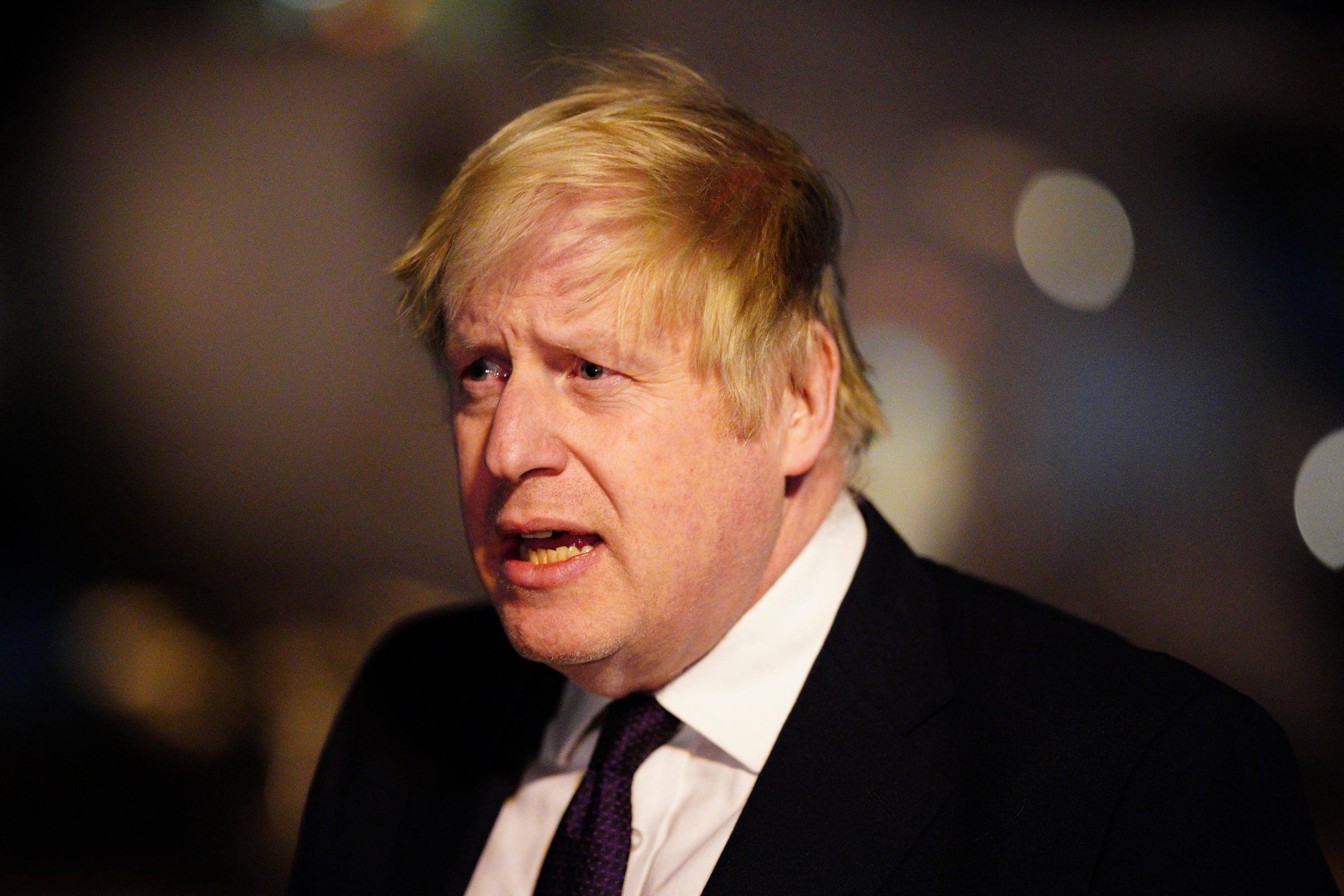 Prime Minister Boris Johnson at RAF Brize Norton in Oxfordshire where he is meeting military personnel to thank them for their ongoing work facilitating military support to Ukraine and NATO Picture: Ben Birchall/PA Wire 