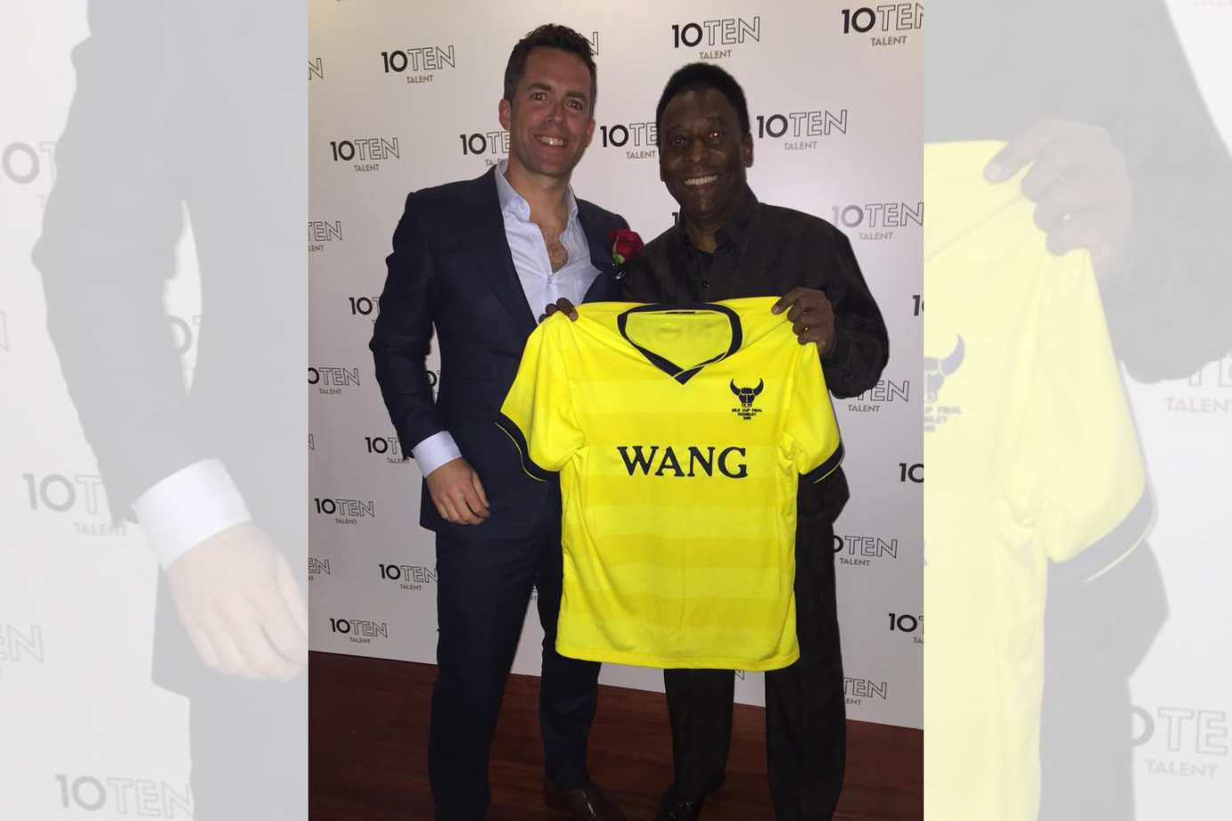 Oxford United shirt held by Brazil World Cup legend Pele